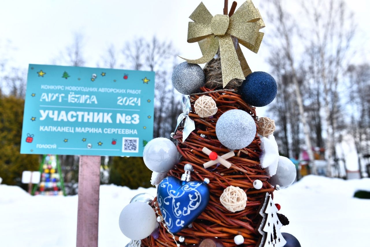 В парке на Даманском острове открылась выставка креативных ёлок